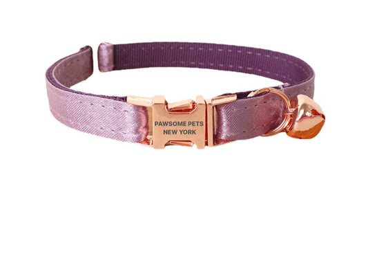 SMALL SIZE DOG & CAT COLLAR - SILVER PURPLE