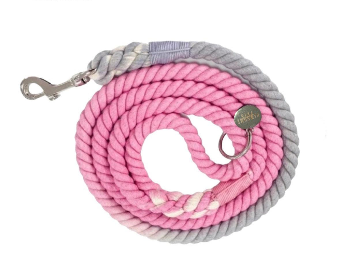 ROPE LEASH -  OMBRE GREY PINK